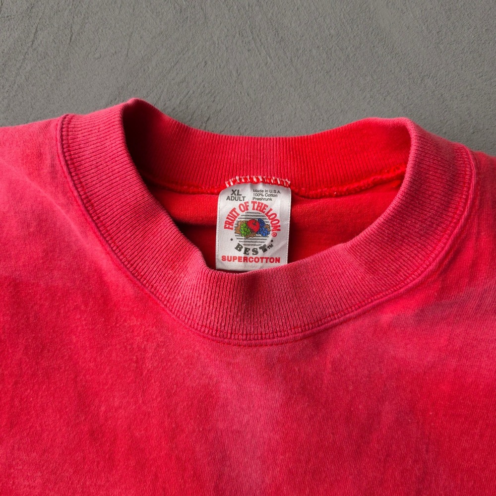Vintage 90s Ohio State T-shirt XL Red Bleach Faded Fruit of the Loom - Picture 3 of 11